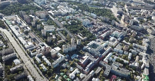 aerial photography of Moscow in summer in sunny weather