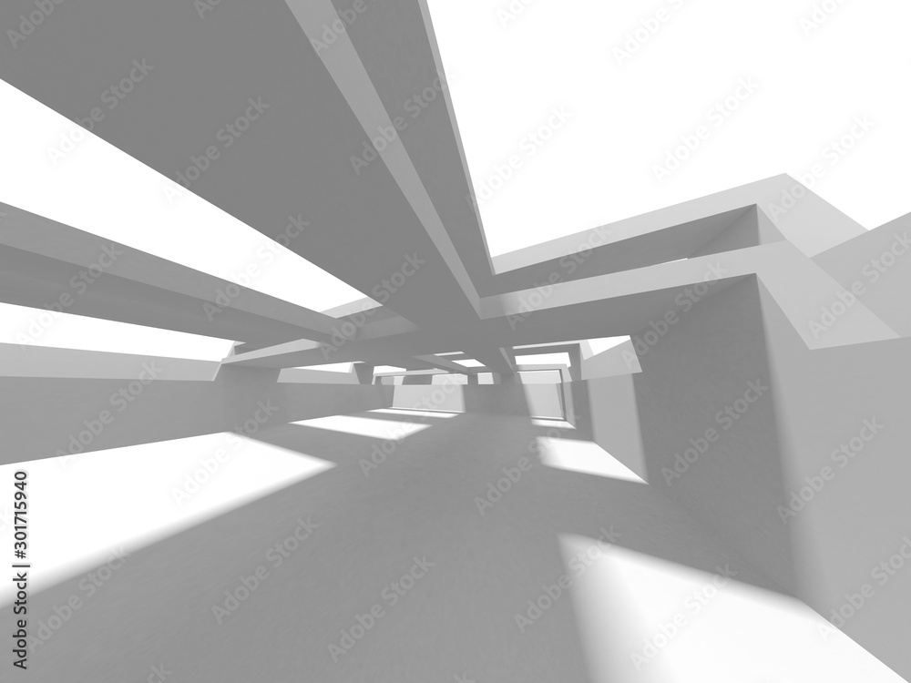 Fototapeta premium Futuristic White Architecture Design Background