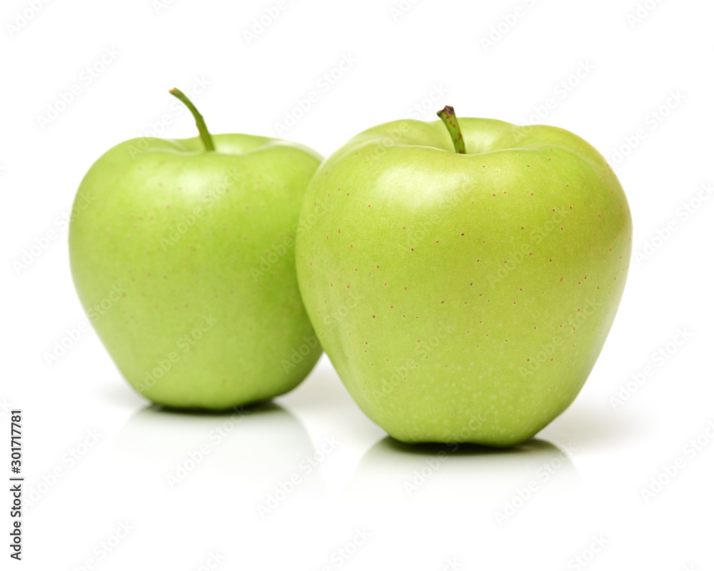 Tasty peGreen apple isolated on white backgroundar isolated on white background