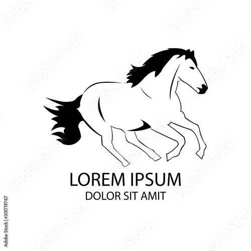 beautiful horse animal sport competition design logo vector