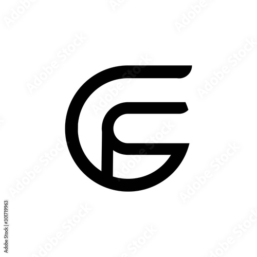 G and F letter design business logo vector
