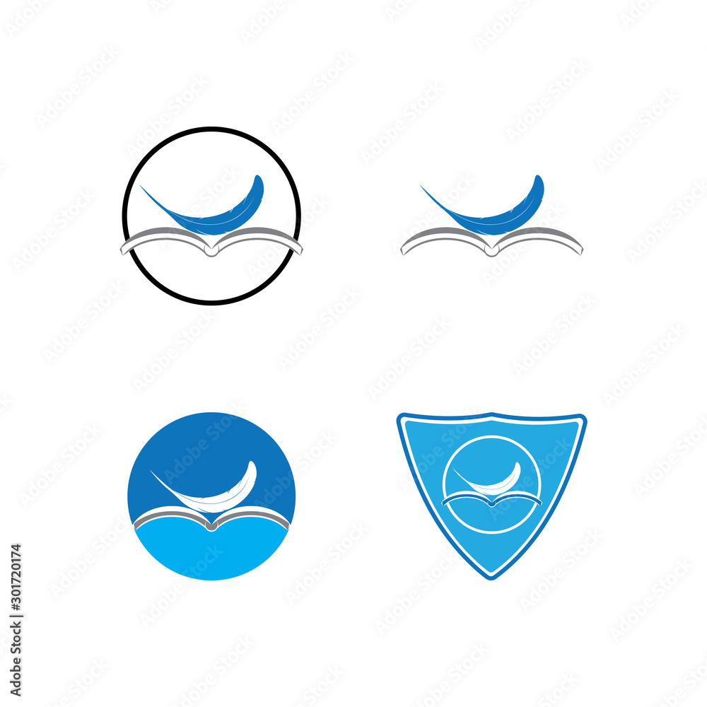 Feather pen write sign logo template app icons Feather pen write sign logo template app icons