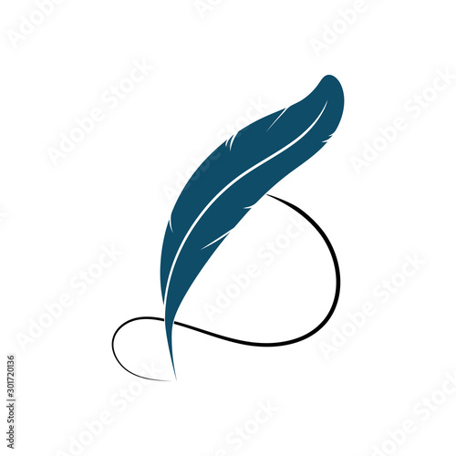 Feather pen write sign logo template app icons