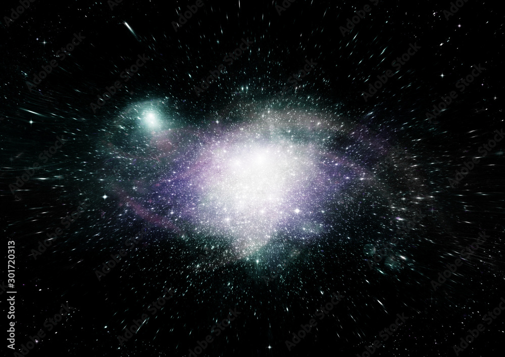 Stars, dust and gas nebula in a far galaxy Stars, dust and gas nebula in a far galaxy