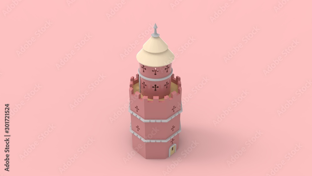 3d rendering of a free standing medieval tower 3d rendering of a free standing medieval tower