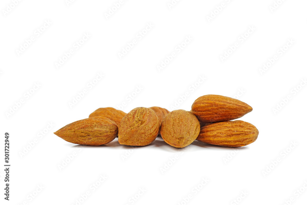 Almonds isolated on white background Almonds isolated on white background