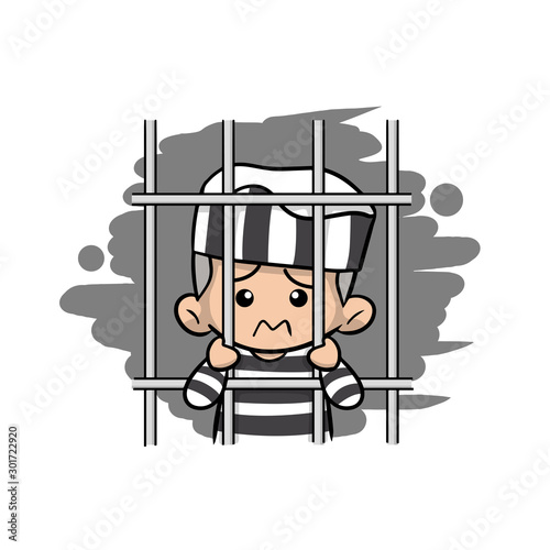 Male prisoner in jail
