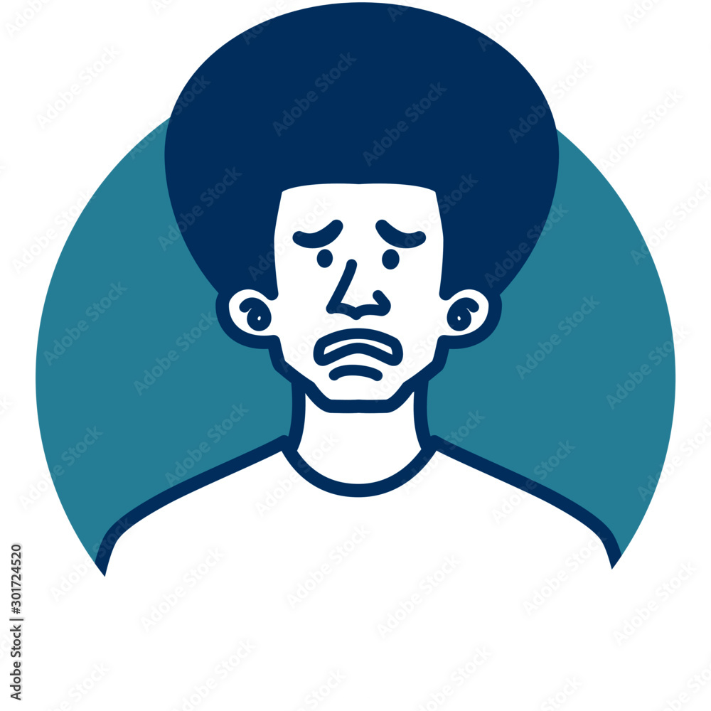 男性 アフロ 人物 人 アイコン かわいい 顔 上半身 Vector De Stock Adobe Stock