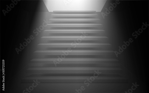 white staircase in the dark room