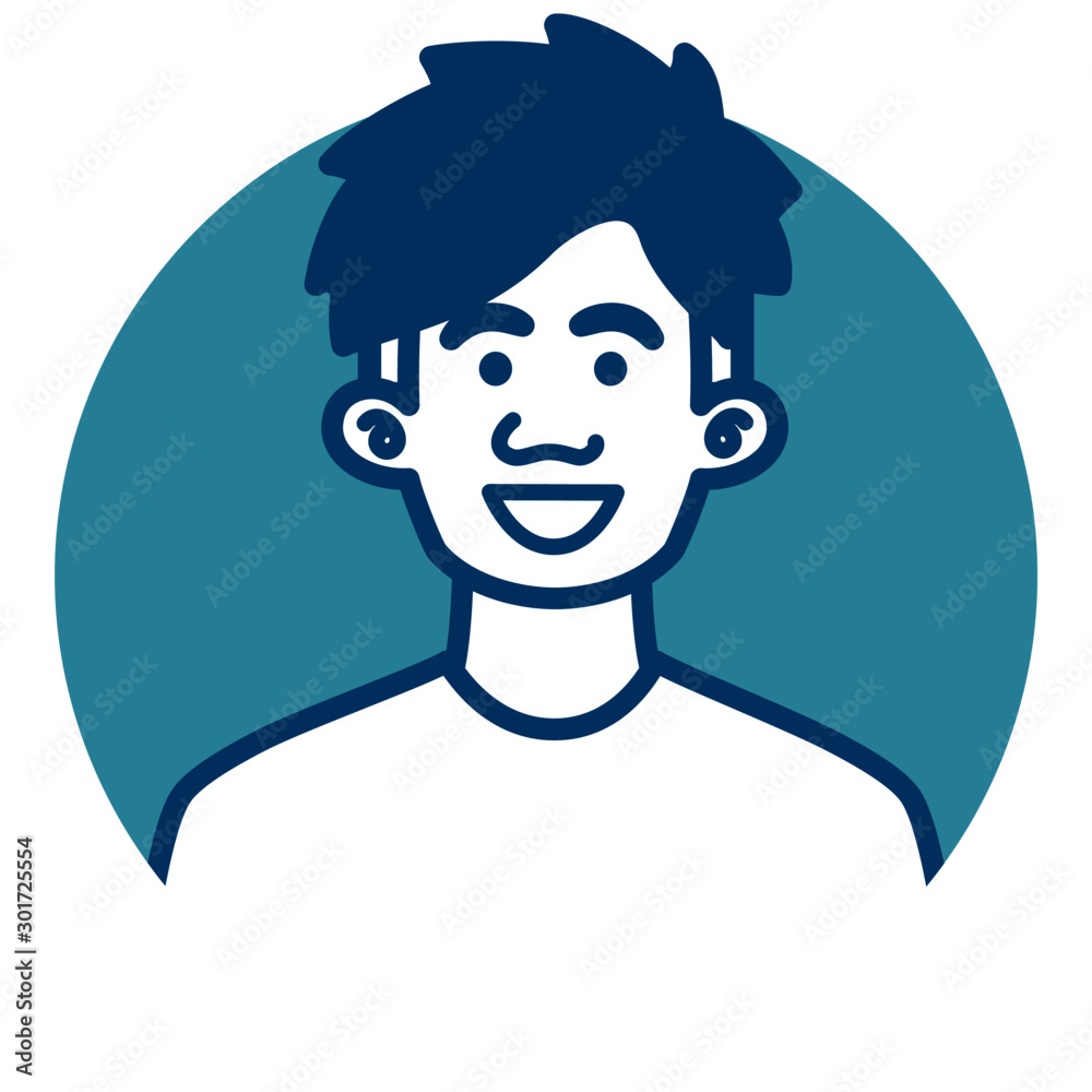 男性 ツーブロック 刈り上げ 人物 人 アイコン かわいい 顔 上半身 Stock ベクター Adobe Stock