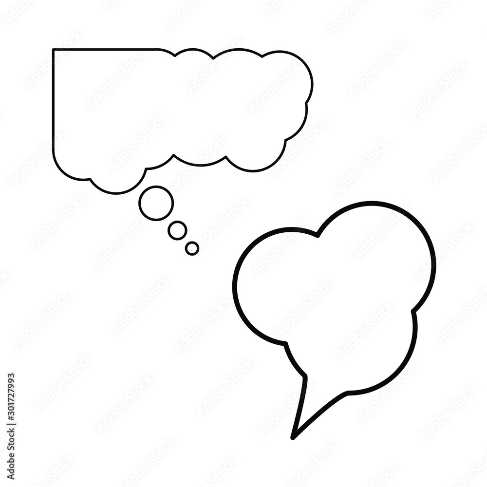 Set of simple icons with dialog box, dialog bubble Set of simple icons with dialog box, dialog bubble