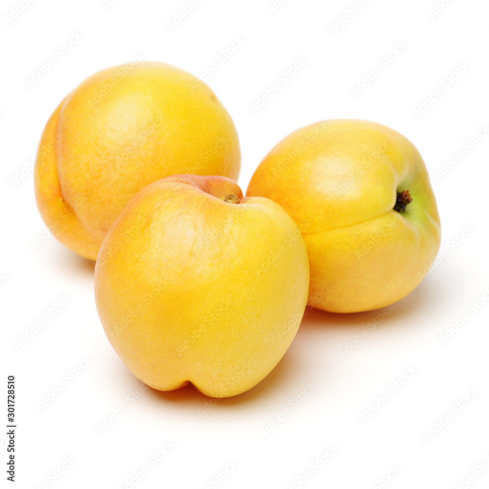 Nectarine fruit on white background 
