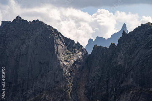 Spectacular view of the rocky mountains in Ergaki park, Russia