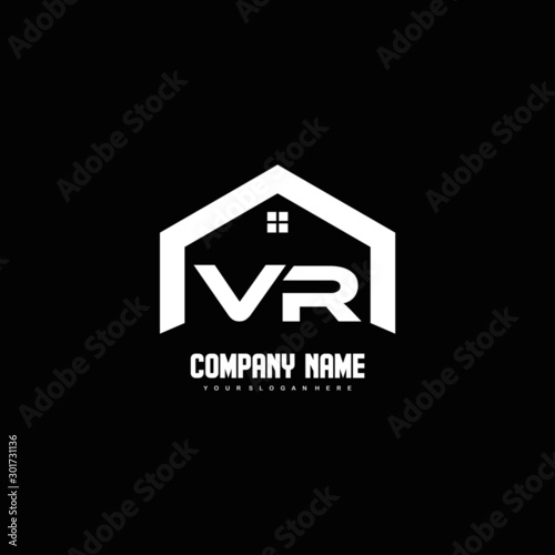 Initial Letters VR Logo design vector for construction, home, real estate, building, property.