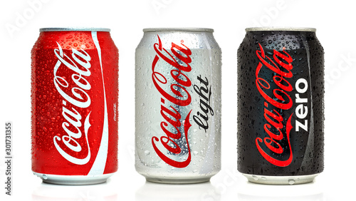 Los Angeles, California - May 17, 2019: Classic, Light and Zero Coca-Cola  cans on White Background. Coca-Cola Company is the most popular market  leader in USA Photos | Adobe Stock