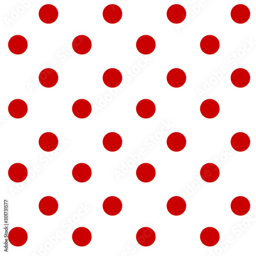 Red and white polka dot pattern seamless. Red glitter background. Christmas background. Dot pattern for gift wrap, fabric pattern, textile, tile and wallpaper.