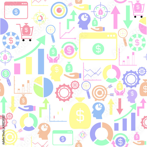finance seamless pattern background icon.