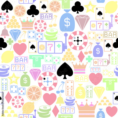 gamble seamless pattern background icon.
