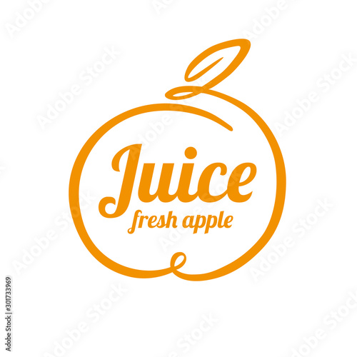 Juice apple logo design concept. Fruit and juice icon theme. Unique symbol of organic and healthy food.