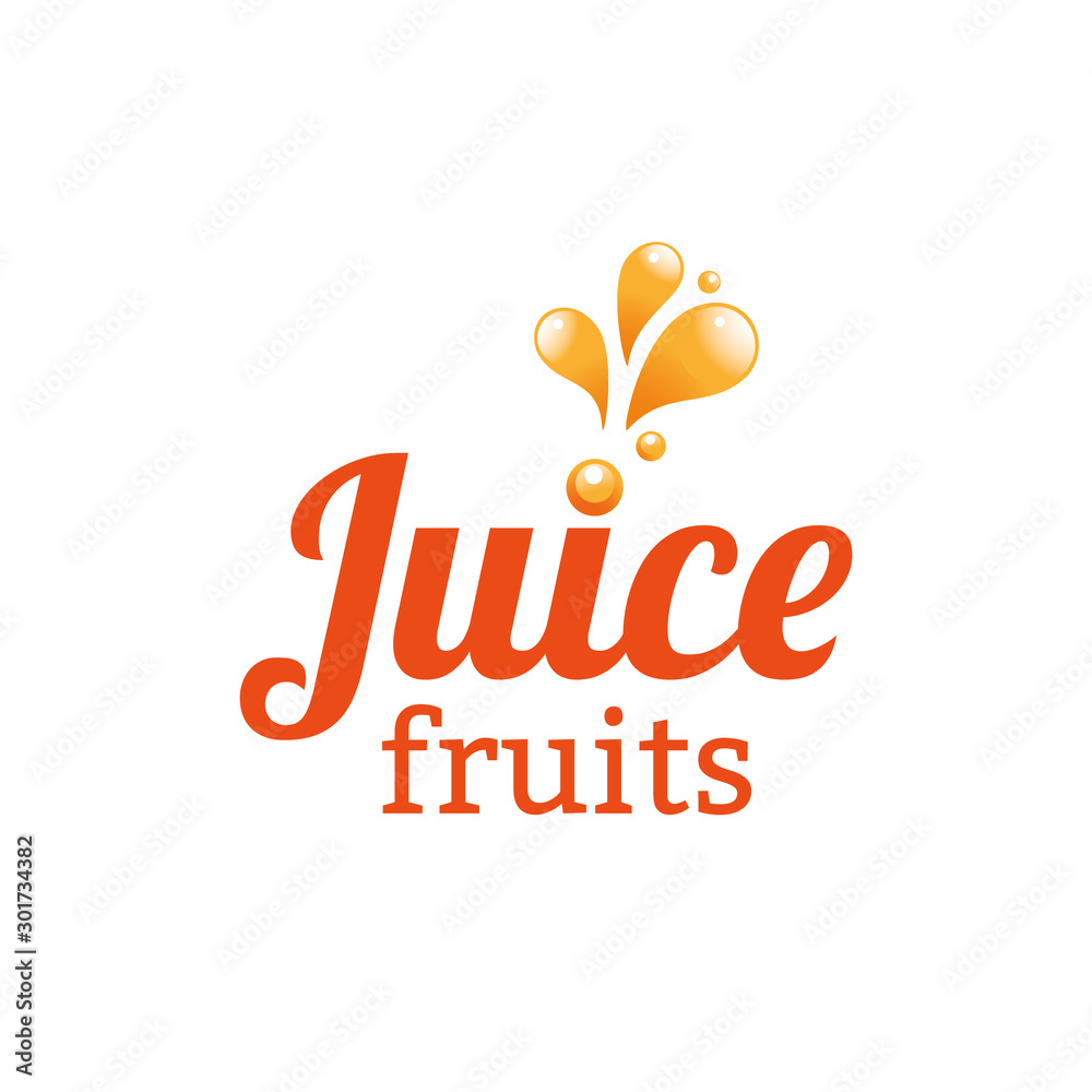 Juice logo design concept. Fruit and juice icon theme. Unique symbol of organic and healthy food.