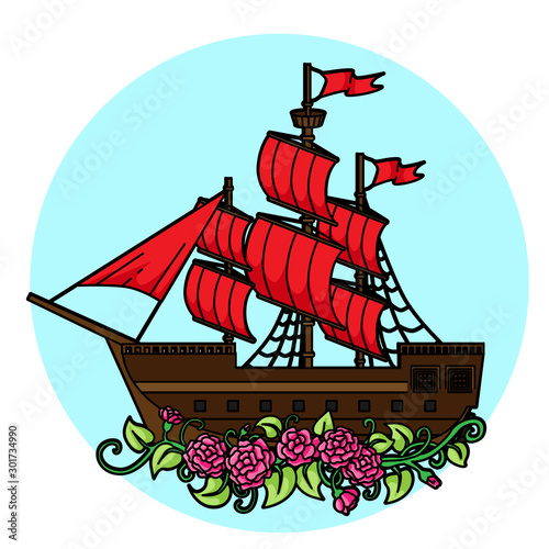 Sail boat vector photo