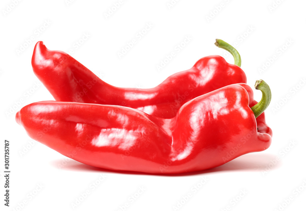 Fresh red pepper on white background