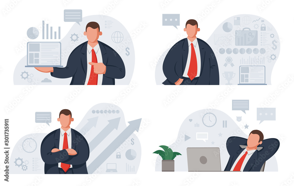 Business template with infographic elements for presentations, websites or app. Vector Business template with infographic elements for presentations, websites or app. Vector