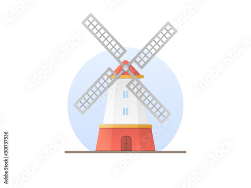 windmill Flat style vector illustration