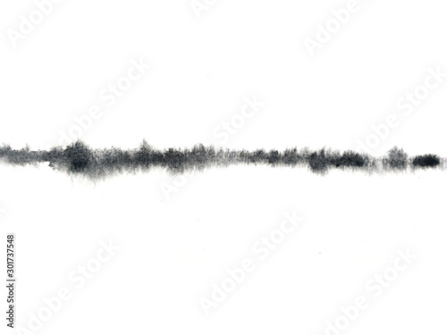 watercolor black asian ink abstract hand drawn. isolated white background .wet on wet style.	