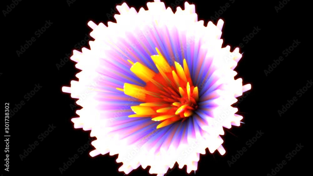  Explosion intermittent fractal with radiation and 3d effect
