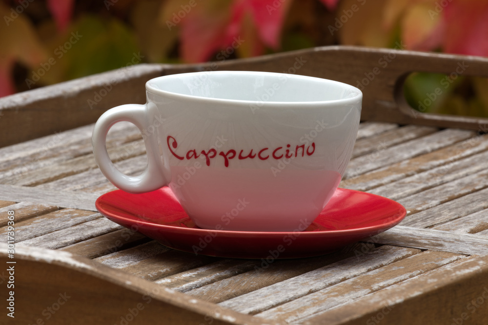 Fototapeta premium Red cappuccino cup
