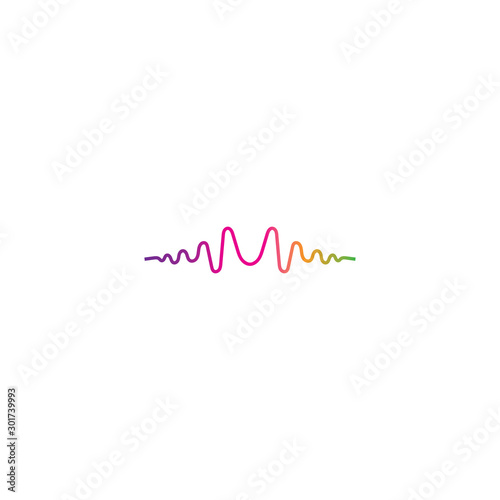 Sound wave logo template vector icon illustration © Sunar