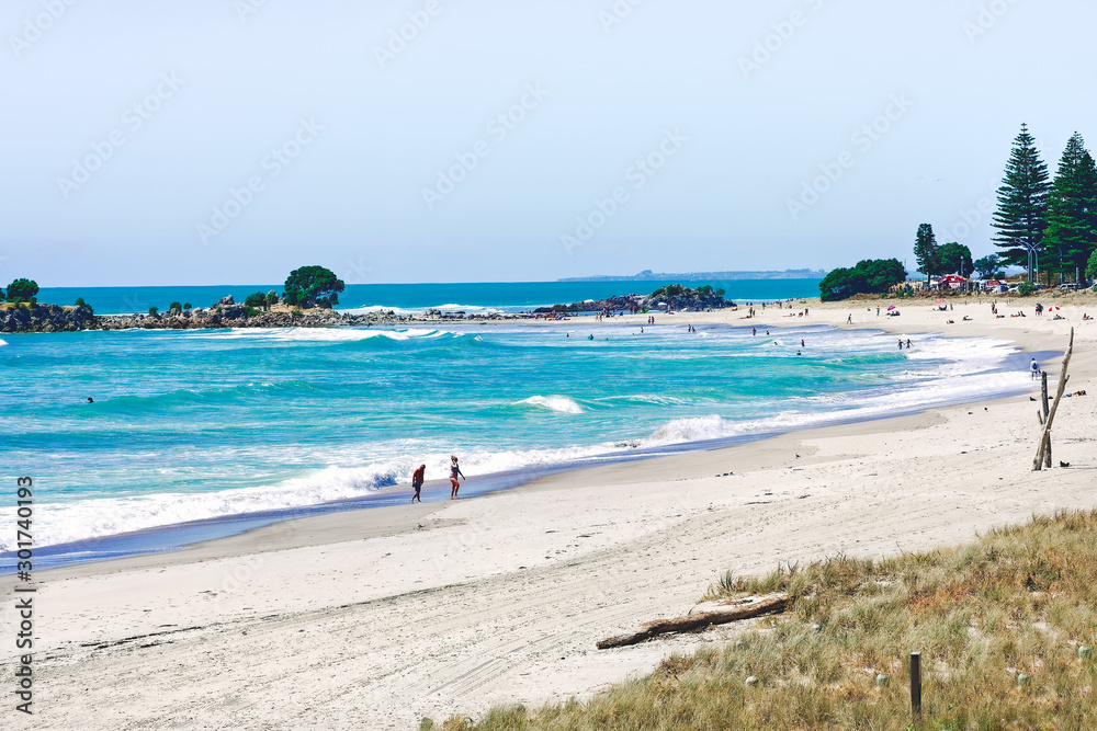Badeort Mount Manganui in der Region Bay of Plenty auf der Nordinsel von Neuseeland Badeort Mount Manganui in der Region Bay of Plenty auf der Nordinsel von Neuseeland