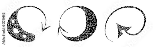Arrow icon set vector illustration, low poly style