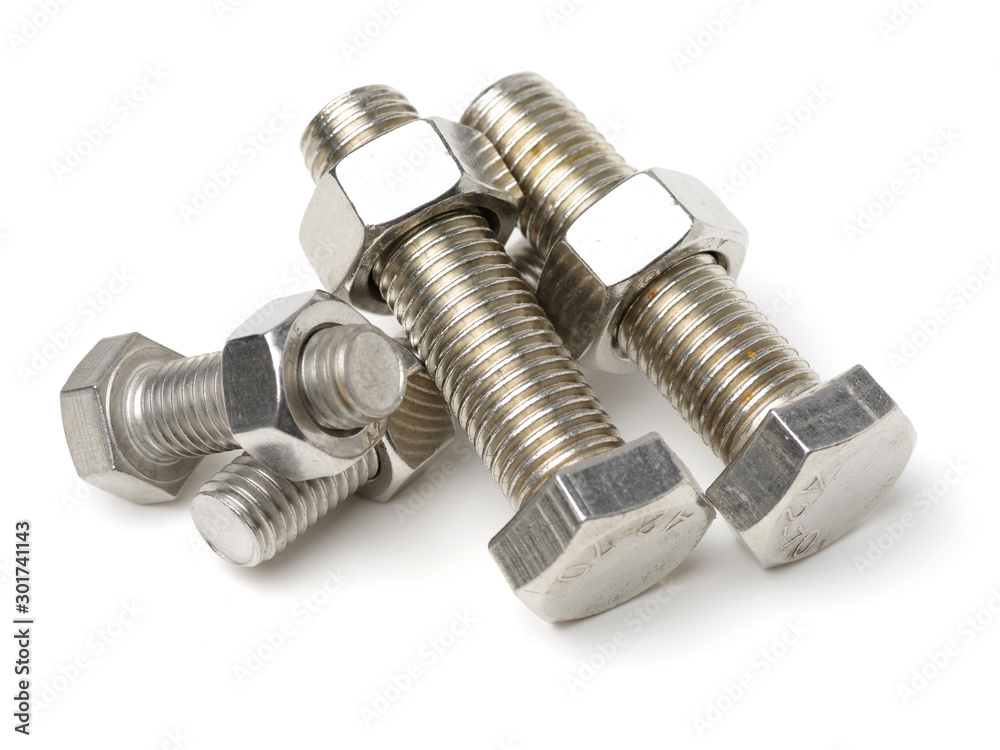 bolt and nut isolated on white background bolt and nut isolated on white background