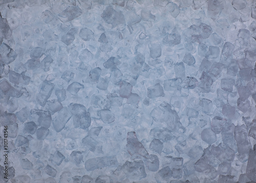 blue frozen ice abstract background of ice cubes