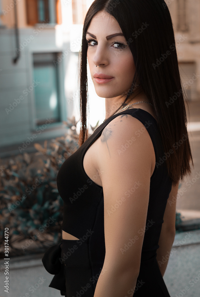 portrait of a girl dressed in black