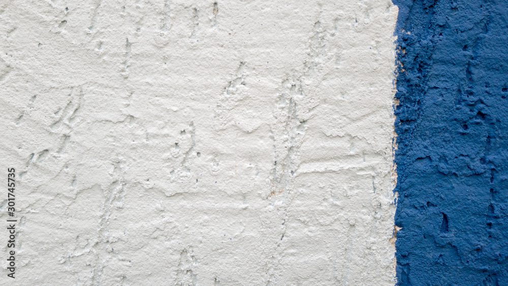 Fototapeta premium Plaster stripe white stripe blue textured, abstract background