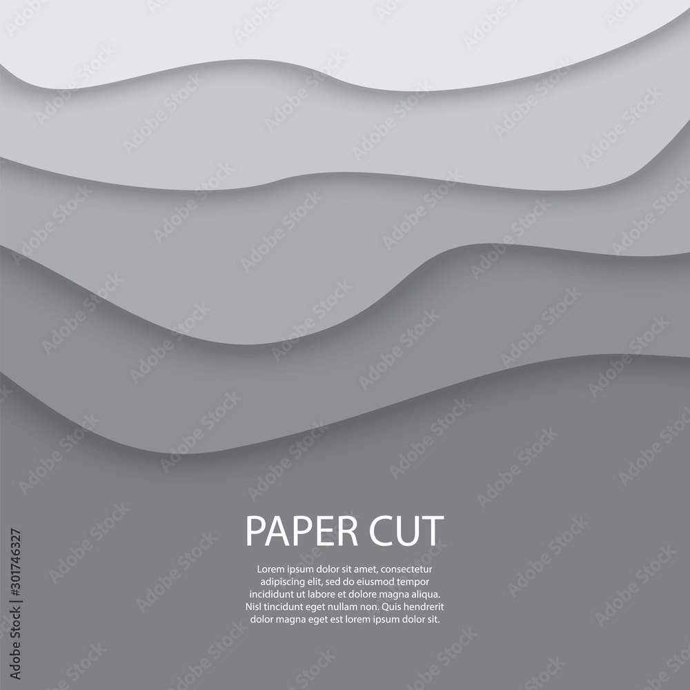 Gray paper cut shapes