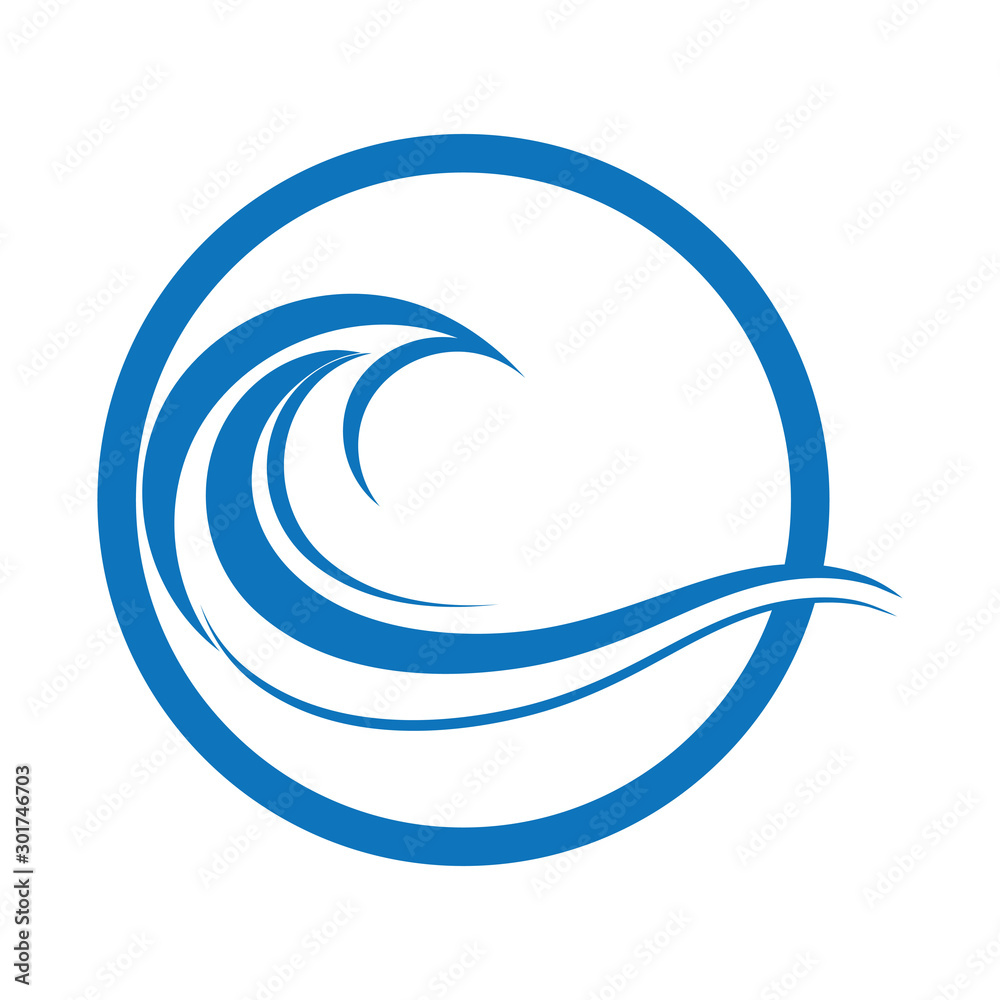 Water Wave symbol and icon Logo Template vector