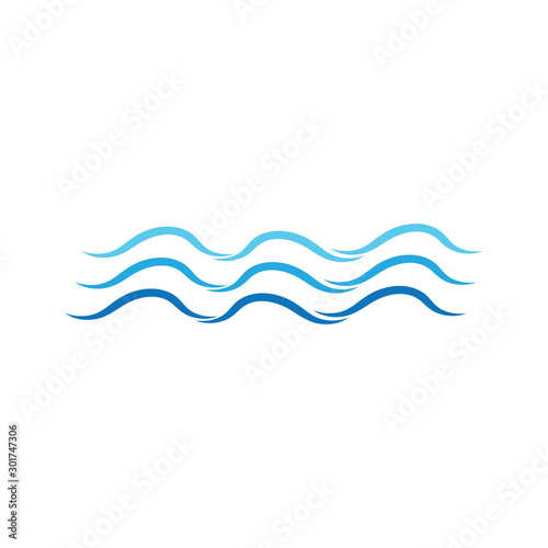 Water Wave symbol and icon Logo Template vector