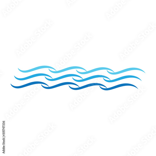 Fototapeta Naklejka Na Ścianę i Meble -  Water Wave symbol and icon Logo Template vector