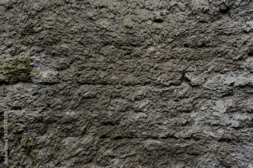 Obraz na płótnie Background of a gray stucco coated and painted exterior, rough cast of cement and concrete wall texture, decorative coating w salonie