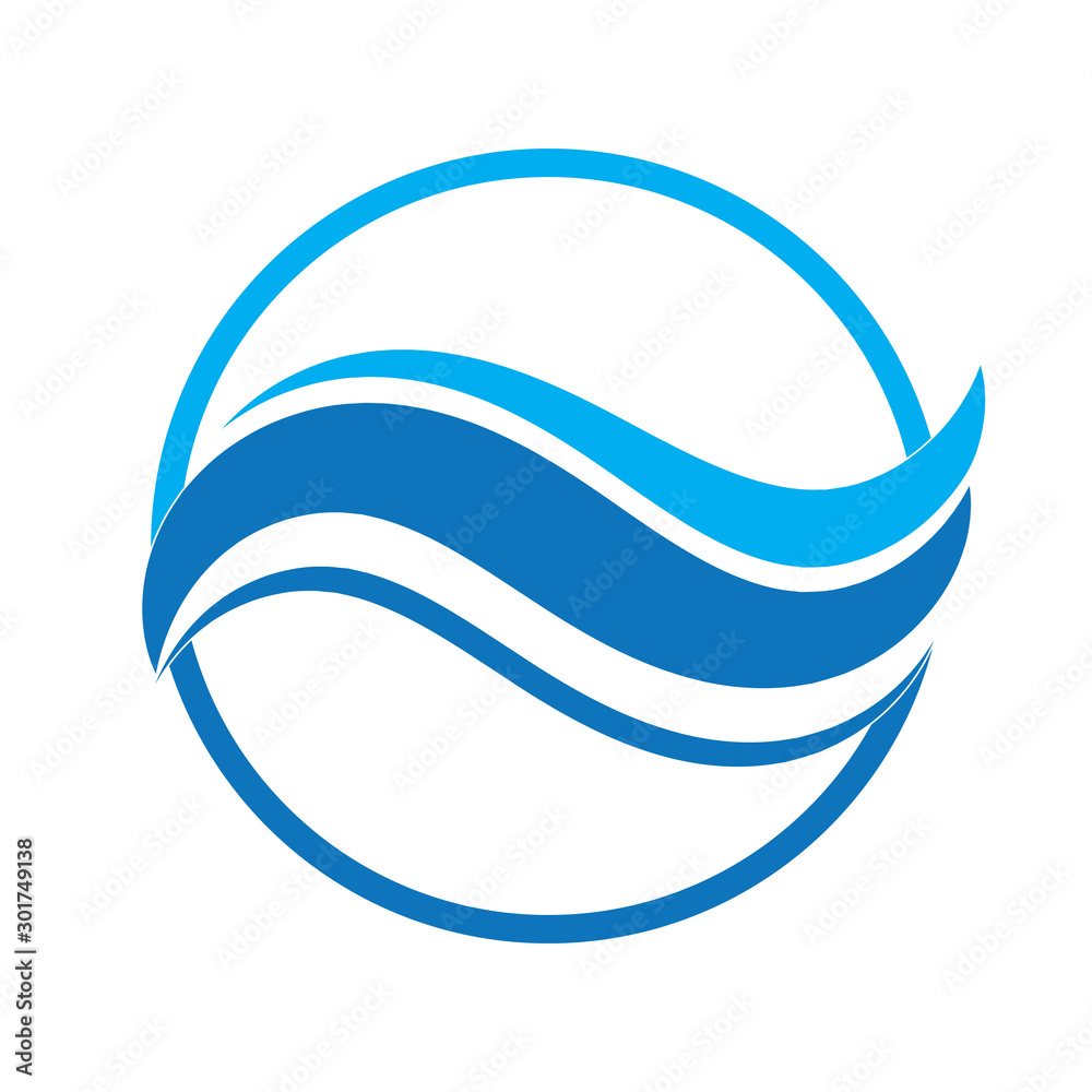 Water Wave symbol and icon Logo Template vector