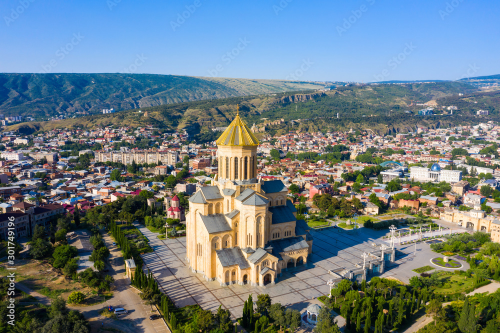 Holy Trinity Cathedral of Tbilisi commonly known as Sameba, the biggest cathedral of Georgian Orthodox Church located in Tbilisi, the capital of Georgia.
