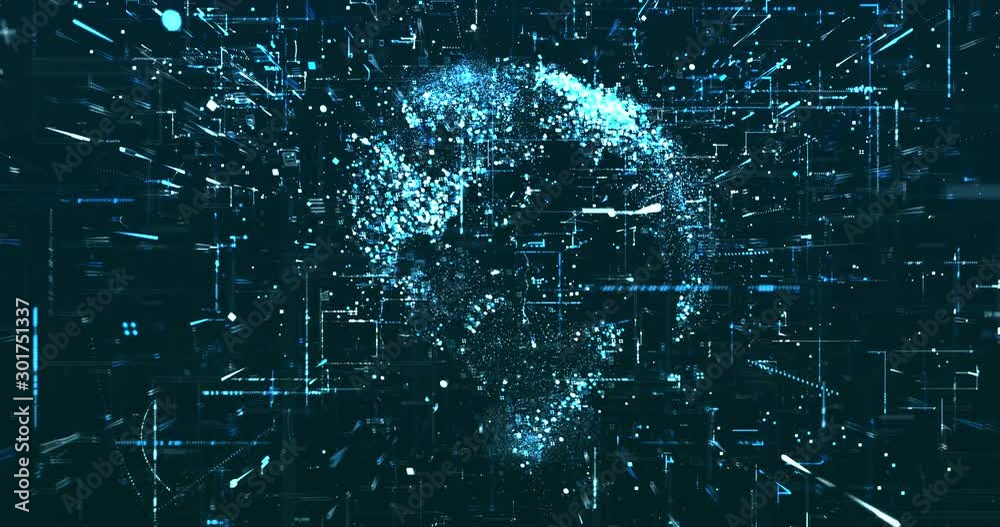 Abstract digital network data background, 3D rendering