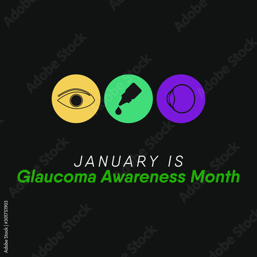 Vector illustration on the theme of National Glaucoma awareness month of January.