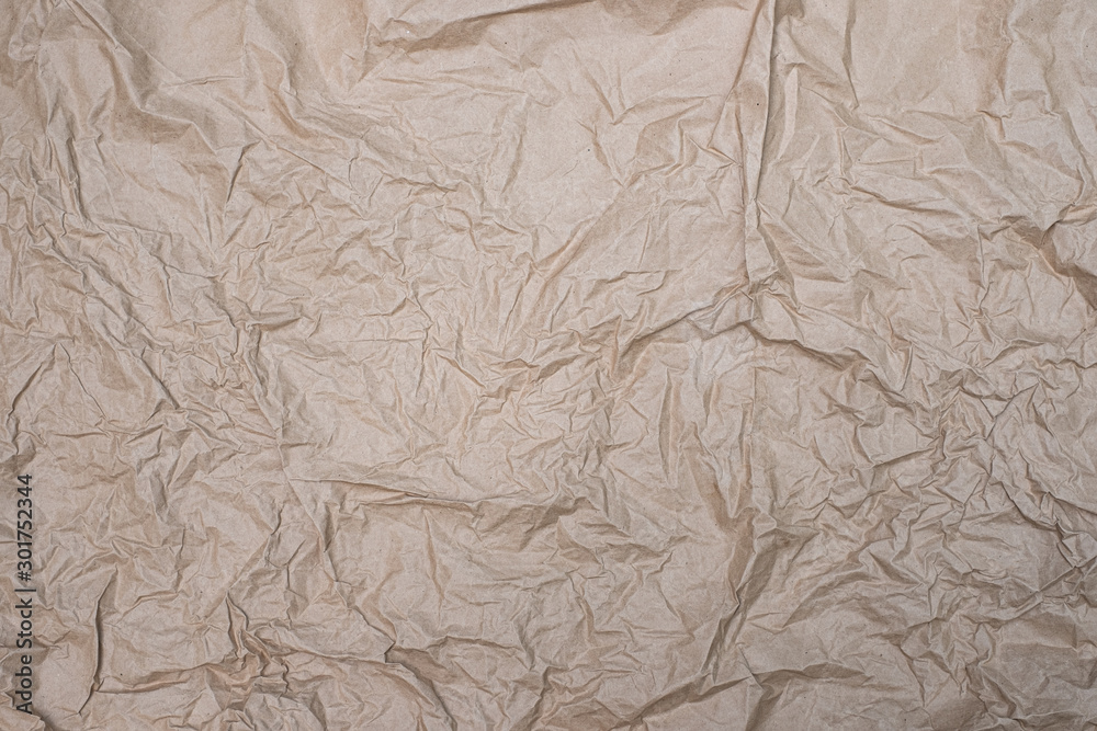 Fototapeta premium Close up crumpled creased paper old texture background