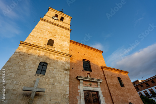 Madrid church at sunset