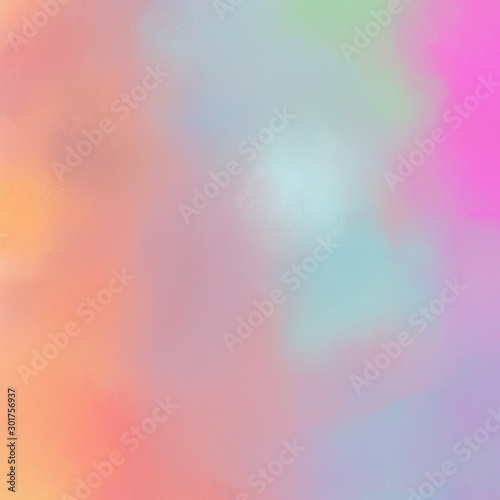 square graphic format broadly painted texture background with pastel violet, silver and light salmon color. can be used as texture, background element or wallpaper
